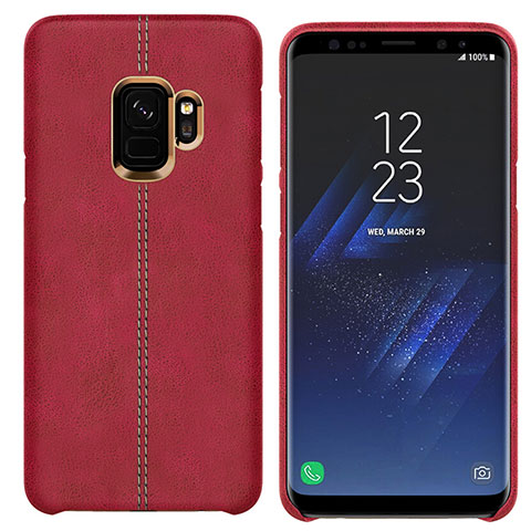 Funda Lujo Cuero Carcasa para Samsung Galaxy S9 Rojo