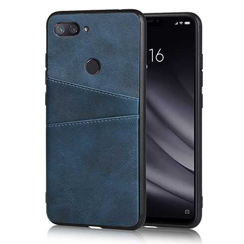 Funda Lujo Cuero Carcasa para Xiaomi Mi 8 Lite Azul