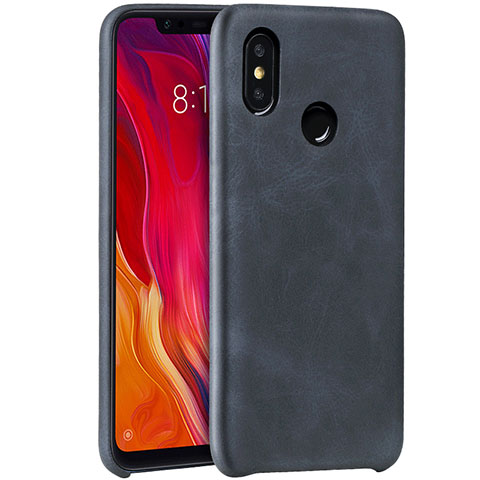 Funda Lujo Cuero Carcasa para Xiaomi Mi 8 Negro