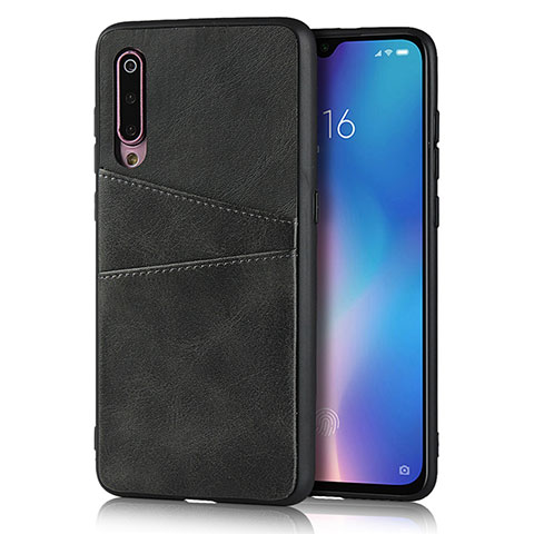 Funda Lujo Cuero Carcasa para Xiaomi Mi 9 Negro