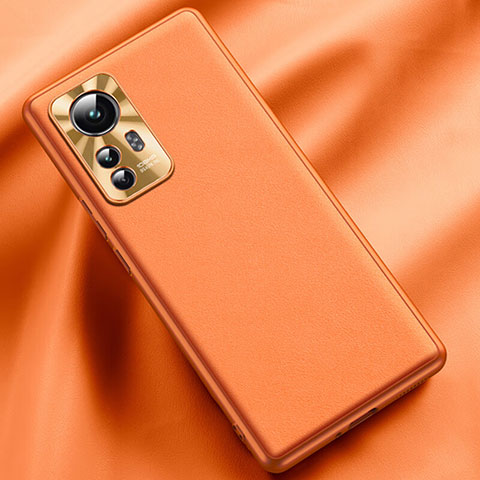 Funda Lujo Cuero Carcasa QK1 para Xiaomi Mi 12T 5G Naranja
