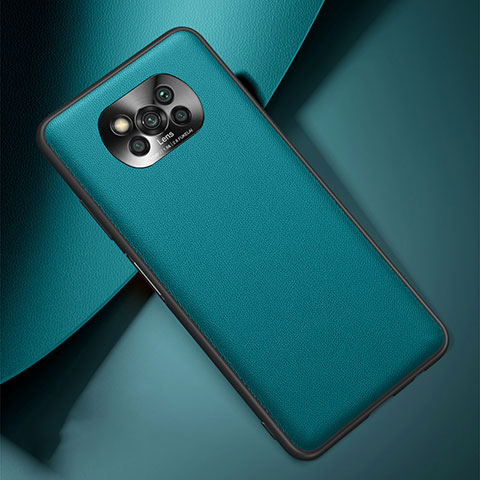 Funda Lujo Cuero Carcasa QK2 para Xiaomi Poco X3 NFC Verde