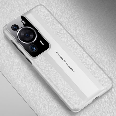 Funda Lujo Cuero Carcasa QK3 para Huawei P60 Blanco