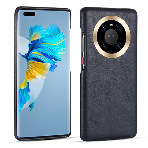 Funda Lujo Cuero Carcasa R01 para Huawei Mate 40 Pro Azul Real