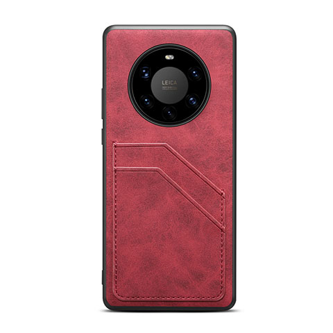 Funda Lujo Cuero Carcasa R01 para Huawei Mate 40 Pro+ Plus Rojo