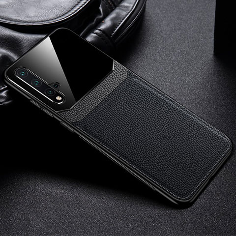 Funda Lujo Cuero Carcasa R01 para Huawei Nova 5T Negro