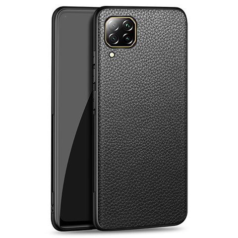 Funda Lujo Cuero Carcasa R01 para Huawei Nova 7i Negro