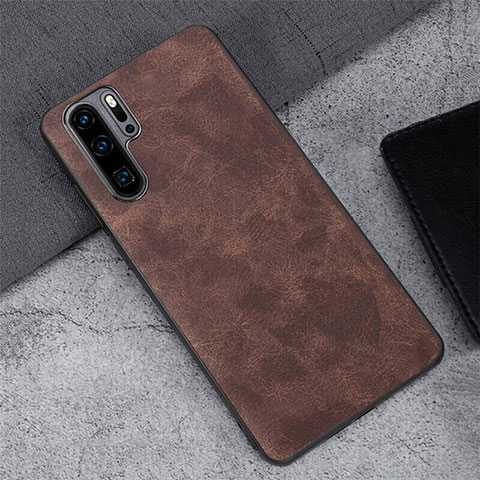 Funda Lujo Cuero Carcasa R01 para Huawei P30 Pro Marron