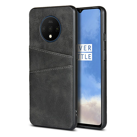 Funda Lujo Cuero Carcasa R01 para OnePlus 7T Negro