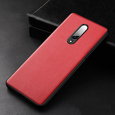 Funda Lujo Cuero Carcasa R01 para OnePlus 8 Rojo