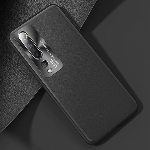 Funda Lujo Cuero Carcasa R01 para Xiaomi Mi 10 Negro