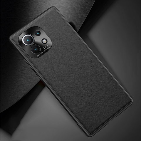 Funda Lujo Cuero Carcasa R01 para Xiaomi Mi 11 5G Negro