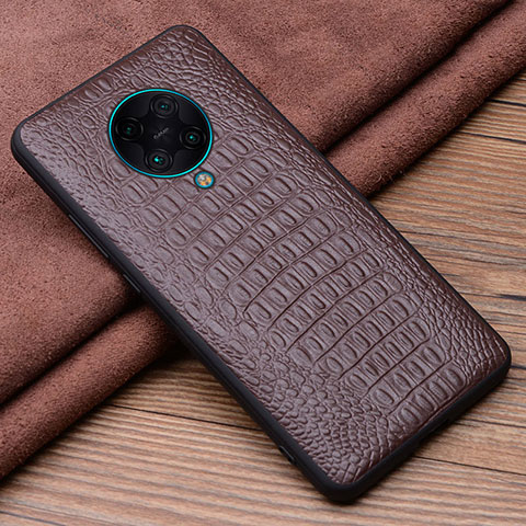 Funda Lujo Cuero Carcasa R01 para Xiaomi Poco F2 Pro Marron