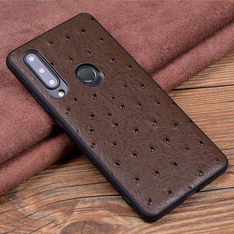 Funda Lujo Cuero Carcasa R02 para Huawei Honor 20 Lite Marron