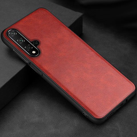 Funda Lujo Cuero Carcasa R02 para Huawei Nova 5T Rojo