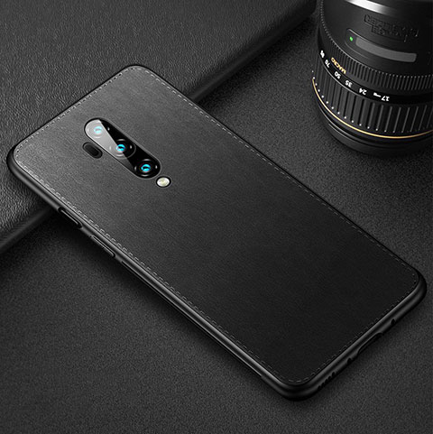 Funda Lujo Cuero Carcasa R02 para OnePlus 7T Pro Negro