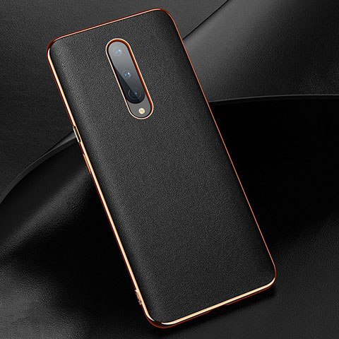 Funda Lujo Cuero Carcasa R02 para OnePlus 8 Negro