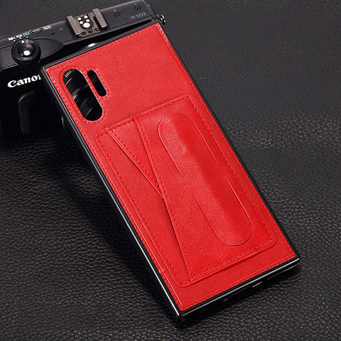 Funda Lujo Cuero Carcasa R02 para Samsung Galaxy Note 10 Plus 5G Rojo