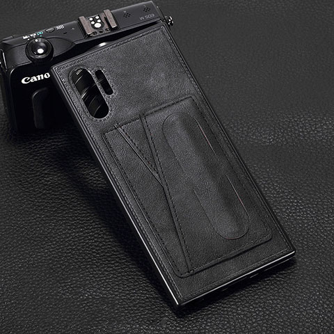 Funda Lujo Cuero Carcasa R02 para Samsung Galaxy Note 10 Plus Negro