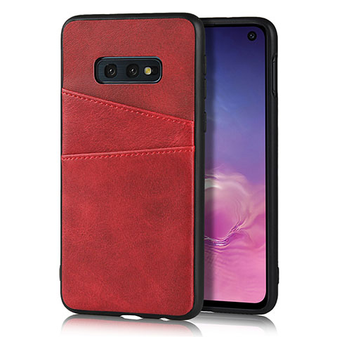 Funda Lujo Cuero Carcasa R02 para Samsung Galaxy S10e Rojo