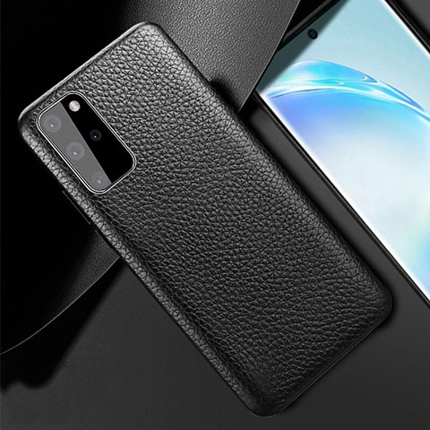 Funda Lujo Cuero Carcasa R02 para Samsung Galaxy S20 Plus 5G Negro