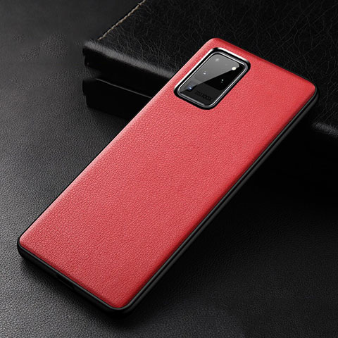 Funda Lujo Cuero Carcasa R02 para Samsung Galaxy S20 Ultra Rojo