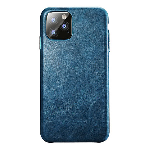 Funda Lujo Cuero Carcasa R03 para Apple iPhone 11 Pro Max Azul
