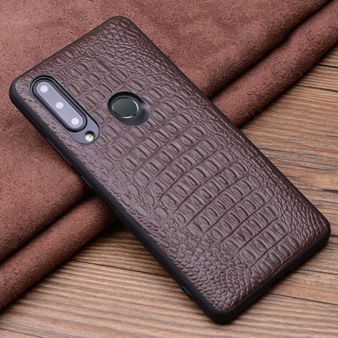 Funda Lujo Cuero Carcasa R03 para Huawei Honor 20 Lite Marron