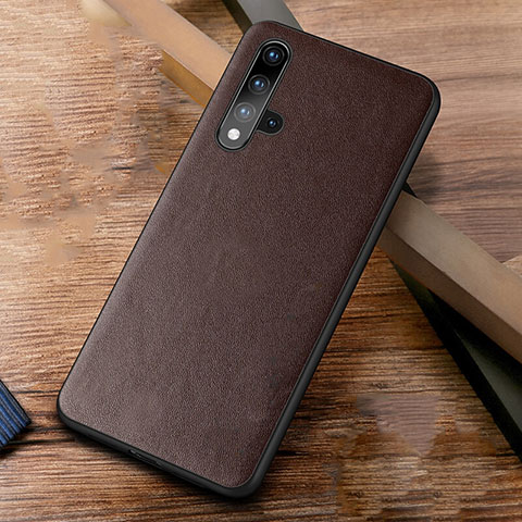 Funda Lujo Cuero Carcasa R03 para Huawei Honor 20 Marron