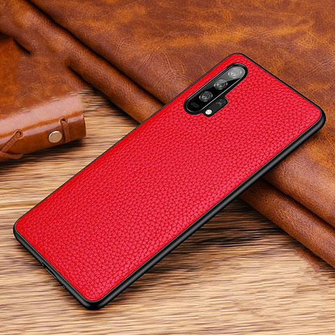Funda Lujo Cuero Carcasa R03 para Huawei Honor 20 Pro Rojo