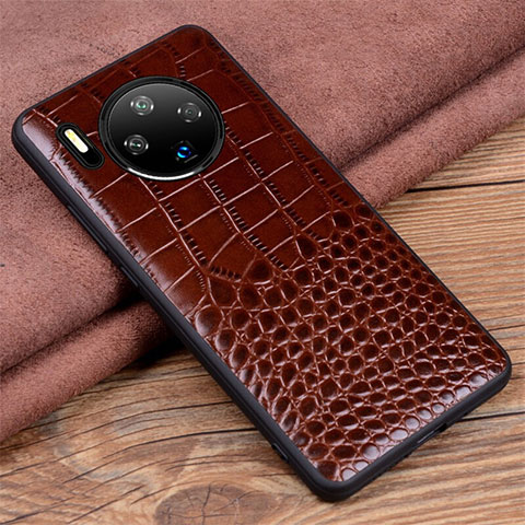 Funda Lujo Cuero Carcasa R03 para Huawei Mate 30 Pro Marron