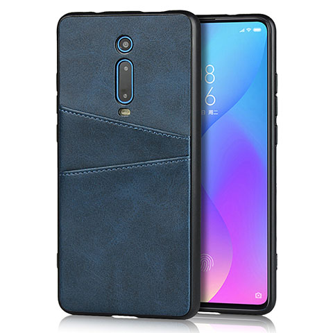 Funda Lujo Cuero Carcasa R03 para Xiaomi Mi 9T Pro Azul