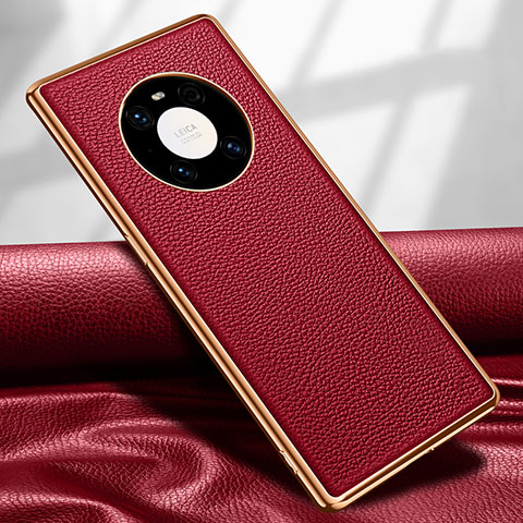 Funda Lujo Cuero Carcasa R04 para Huawei Mate 40E Pro 4G Rojo