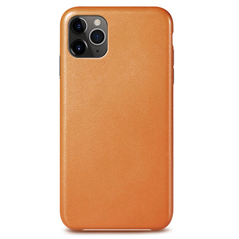 Funda Lujo Cuero Carcasa R05 para Apple iPhone 11 Pro Max Naranja