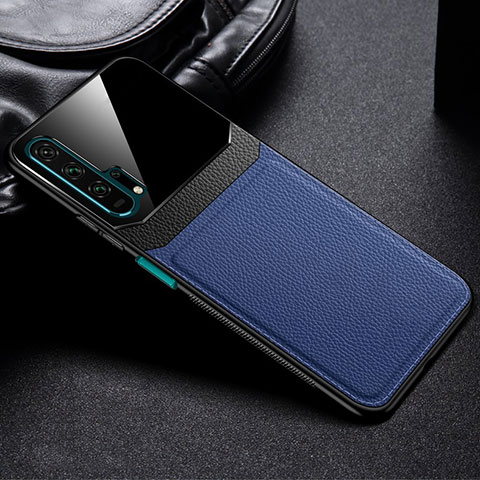 Funda Lujo Cuero Carcasa R05 para Huawei Honor 20 Pro Azul