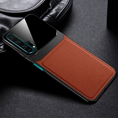 Funda Lujo Cuero Carcasa R05 para Huawei Honor 20 Pro Marron