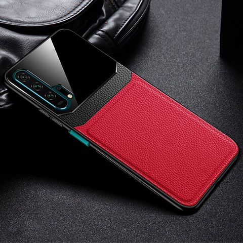 Funda Lujo Cuero Carcasa R05 para Huawei Honor 20 Pro Rojo
