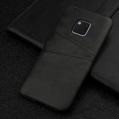 Funda Lujo Cuero Carcasa R05 para Huawei Mate 20 Pro Negro