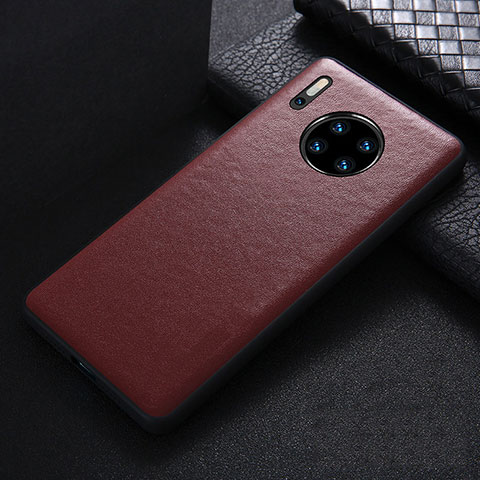 Funda Lujo Cuero Carcasa R05 para Huawei Mate 30E Pro 5G Rojo Rosa
