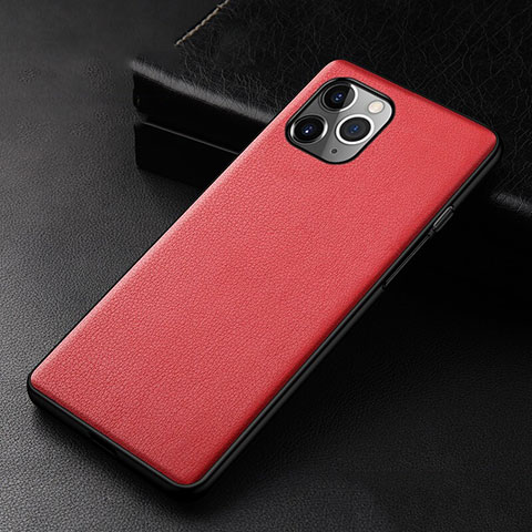 Funda Lujo Cuero Carcasa R06 para Apple iPhone 11 Pro Rojo