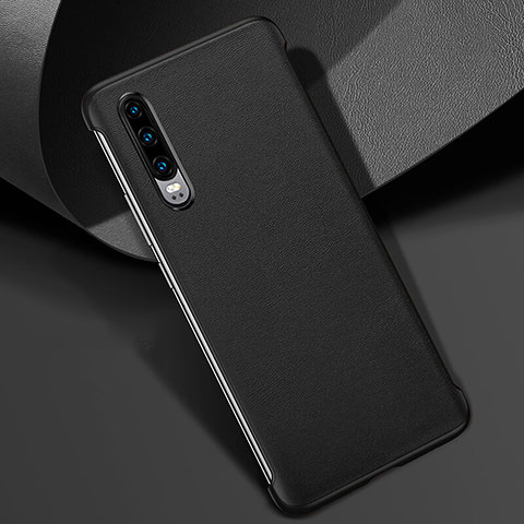 Funda Lujo Cuero Carcasa R06 para Huawei P30 Negro