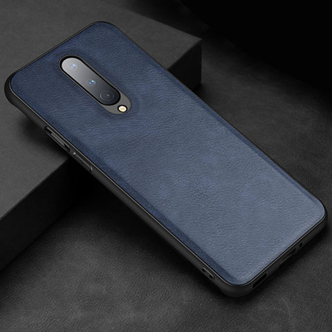 Funda Lujo Cuero Carcasa R06 para OnePlus 8 Azul
