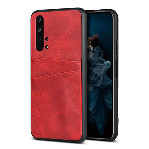 Funda Lujo Cuero Carcasa R07 para Huawei Honor 20 Pro Rojo