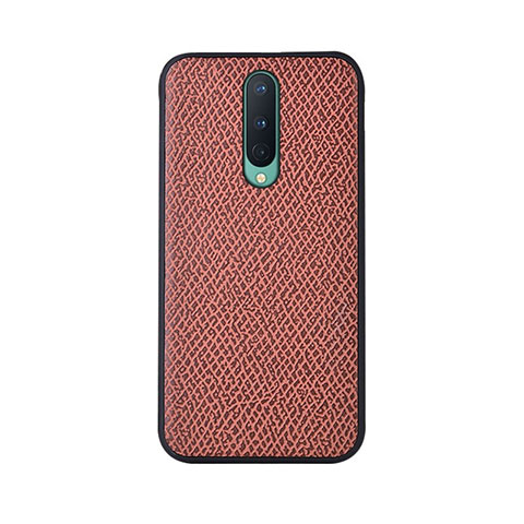 Funda Lujo Cuero Carcasa R07 para OnePlus 8 Marron