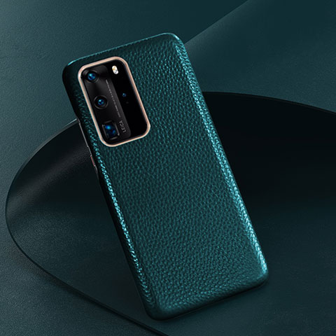 Funda Lujo Cuero Carcasa R08 para Huawei P40 Pro Verde