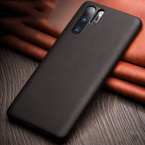 Funda Lujo Cuero Carcasa R11 para Huawei P30 Pro Negro