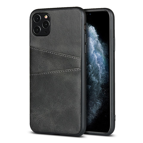 Funda Lujo Cuero Carcasa R15 para Apple iPhone 11 Pro Max Negro