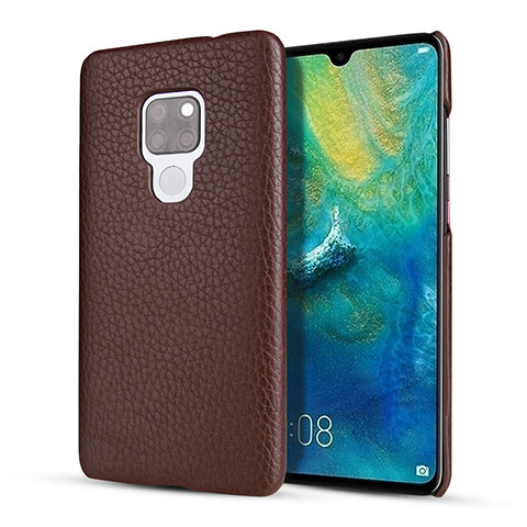 Funda Lujo Cuero Carcasa S01 para Huawei Mate 20 Marron