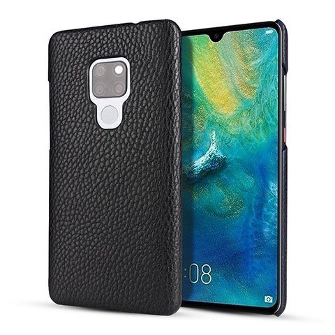 Funda Lujo Cuero Carcasa S01 para Huawei Mate 20 Negro