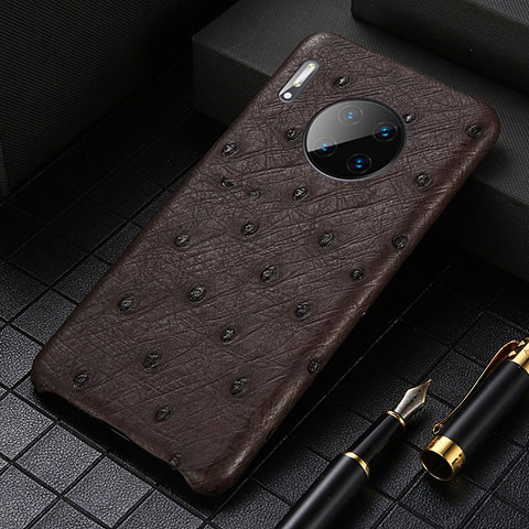 Funda Lujo Cuero Carcasa S01 para Huawei Mate 30 Pro Marron